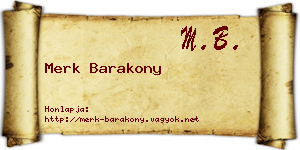 Merk Barakony névjegykártya